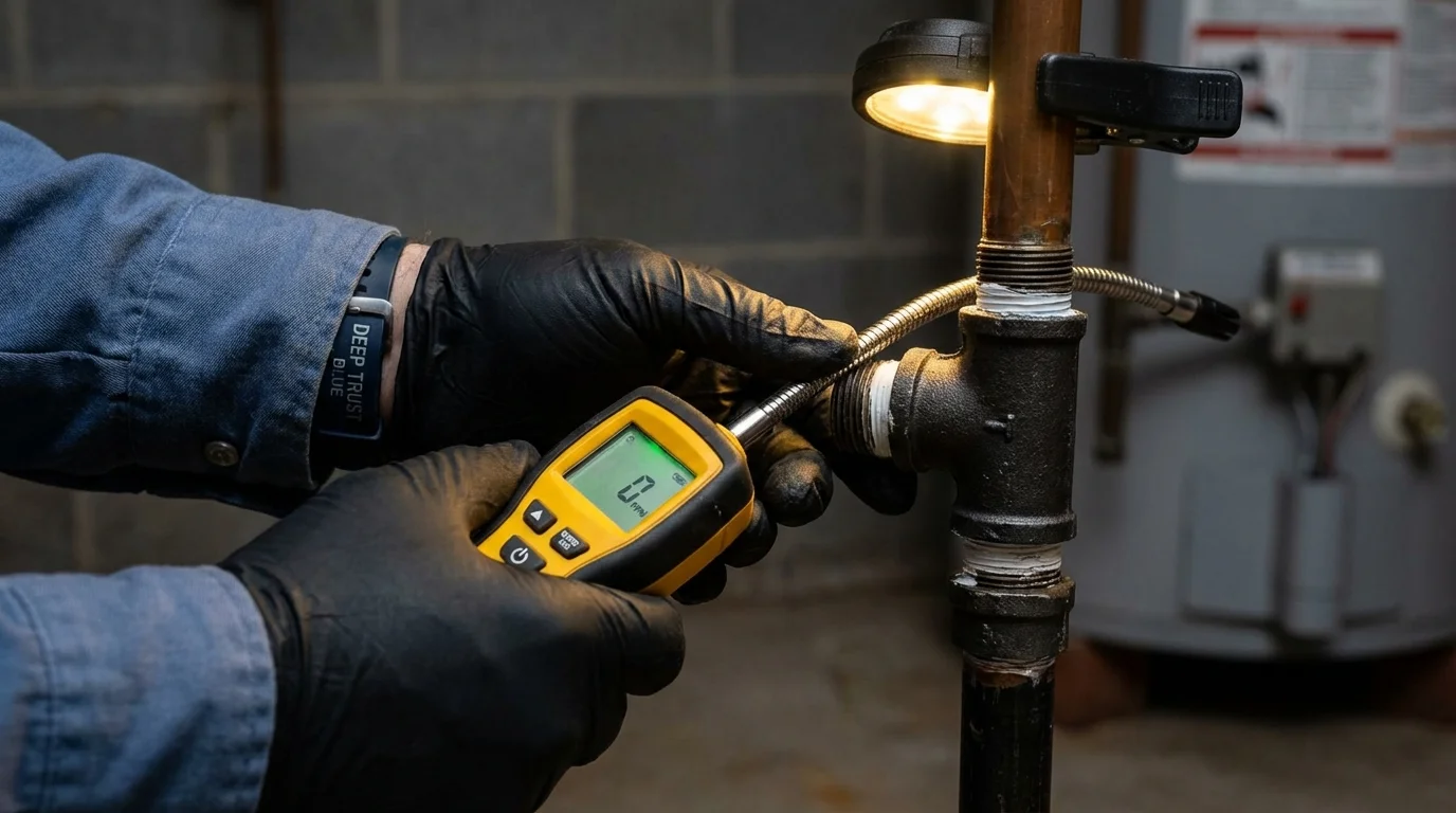 Gas leak detection with electronic sniffer by Johns Plumbing LLC in Fort Edward