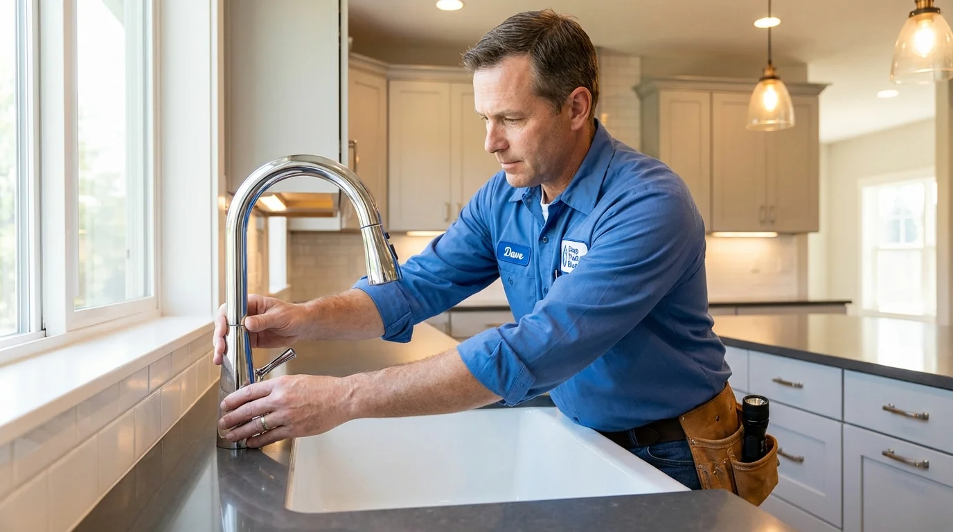 Kitchen faucet installation by Johns Plumbing LLC in Fort Edward