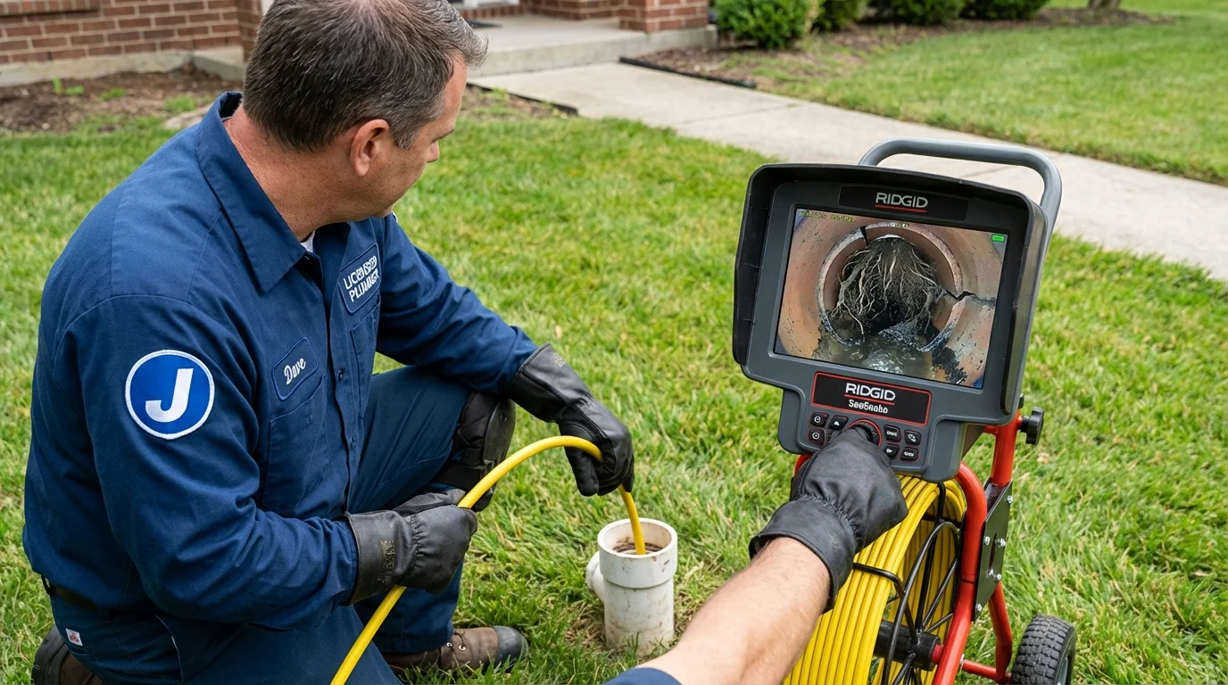 Sewer camera inspection being performed by Johns Plumbing LLC in Fort Edward